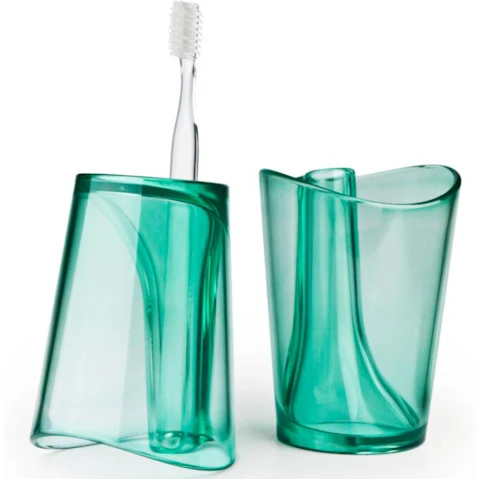 Qualy QL10094 Contoured Shape Flip Cup - Green