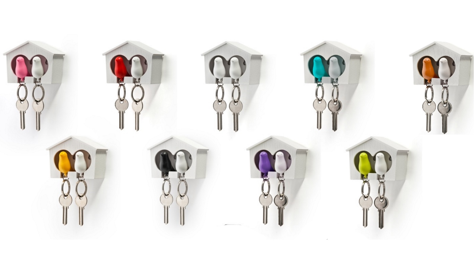 Qualy Duo Sparrow Key Ring and Key Holder
