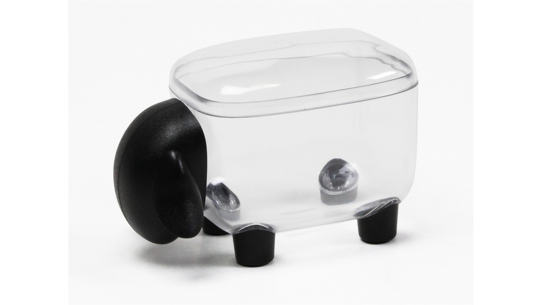 Qualy Sheepshape Container Jr. - Clear/Black