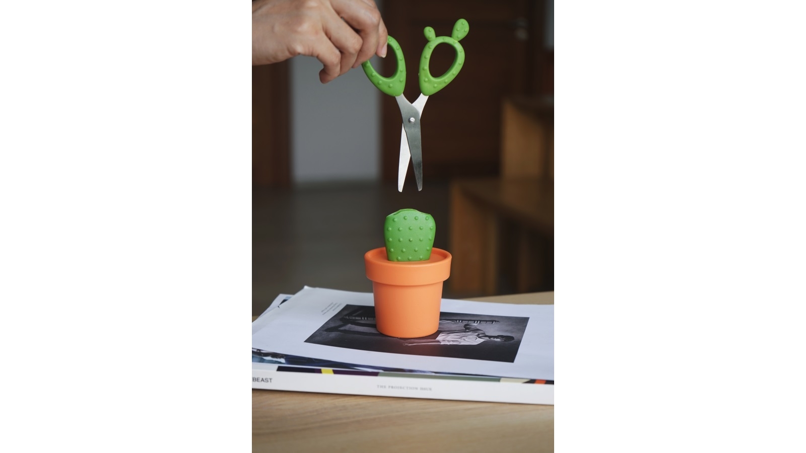 Qualy Cactus Scissors - Orange/Green