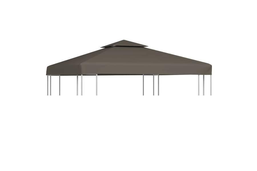 vidaXL 2-Tier Gazebo Top Cover 310 g/m 3 x 3meter - Taupe