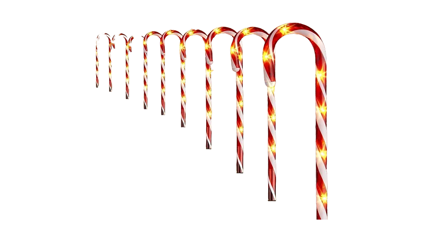 TM Solar Powered Candy Cane Pathway Light - Set of 5