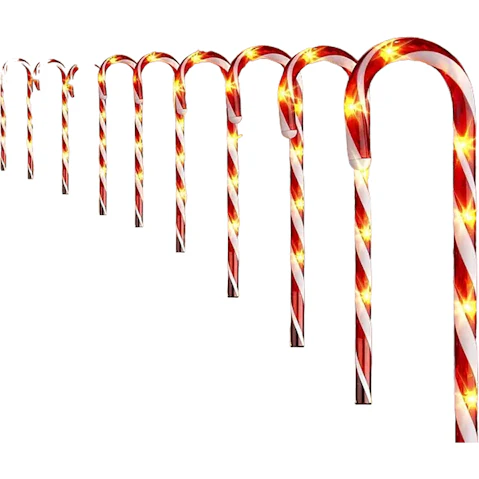 TM Solar Powered Candy Cane Pathway Light - Set of 5
