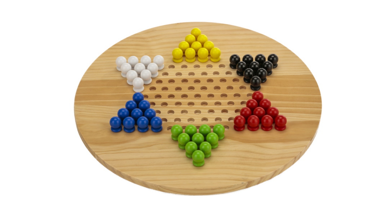 Jenjo Wooden Giant Chinese Checkers and Solitaire Game Set