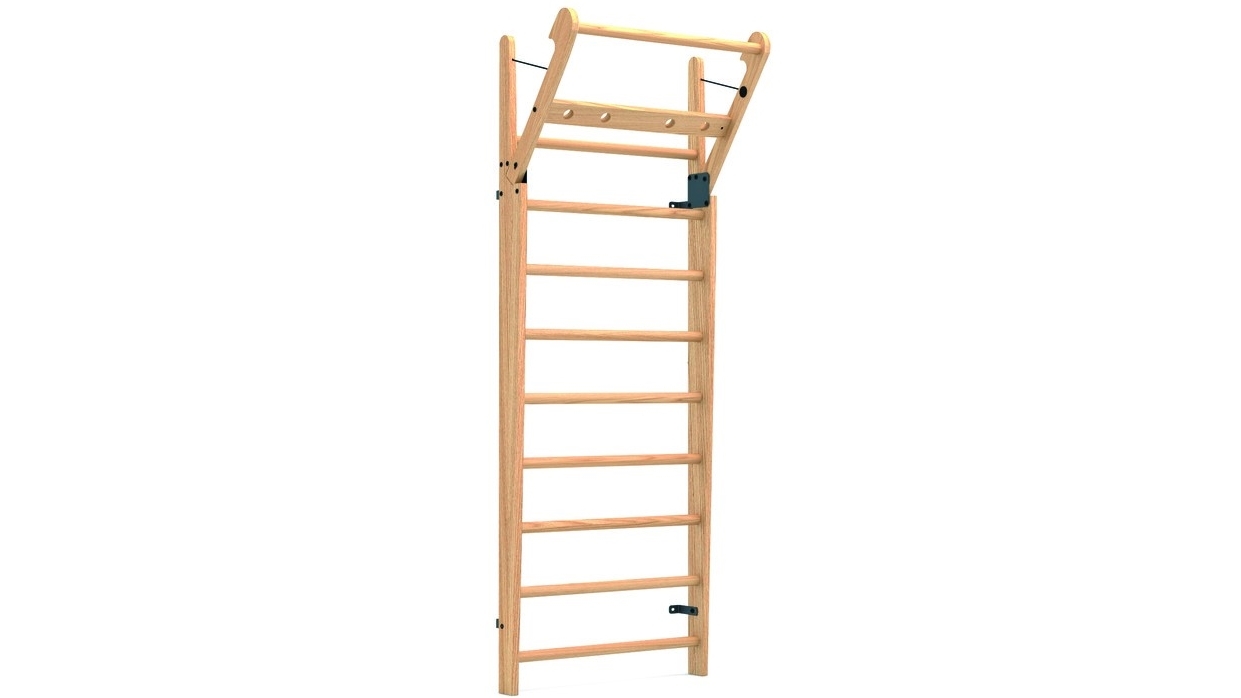 NOHrD 10 Bar Wall Bar Exercise Equipment in Oak Wood