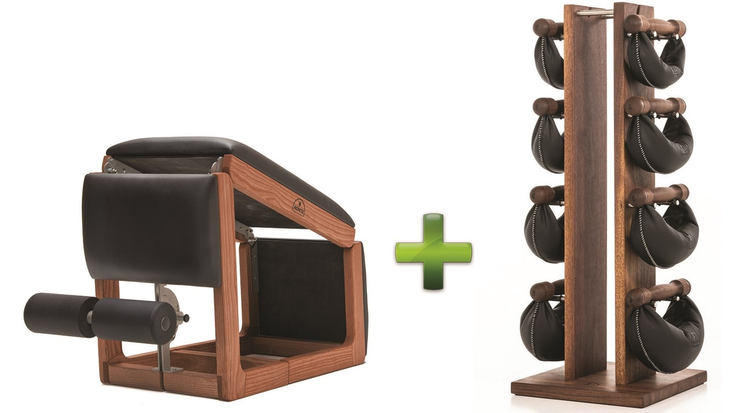 NOHrD TriaTrainer Club Bench and Swing Bell Weight Tower Combo Pack