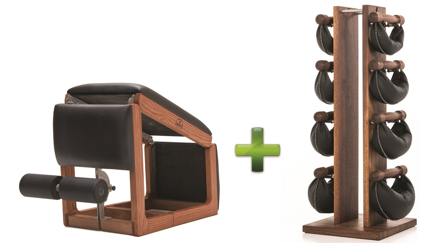 NOHrD TriaTrainer Cherry Bench and Swing Bell Weight Tower Combo Pack