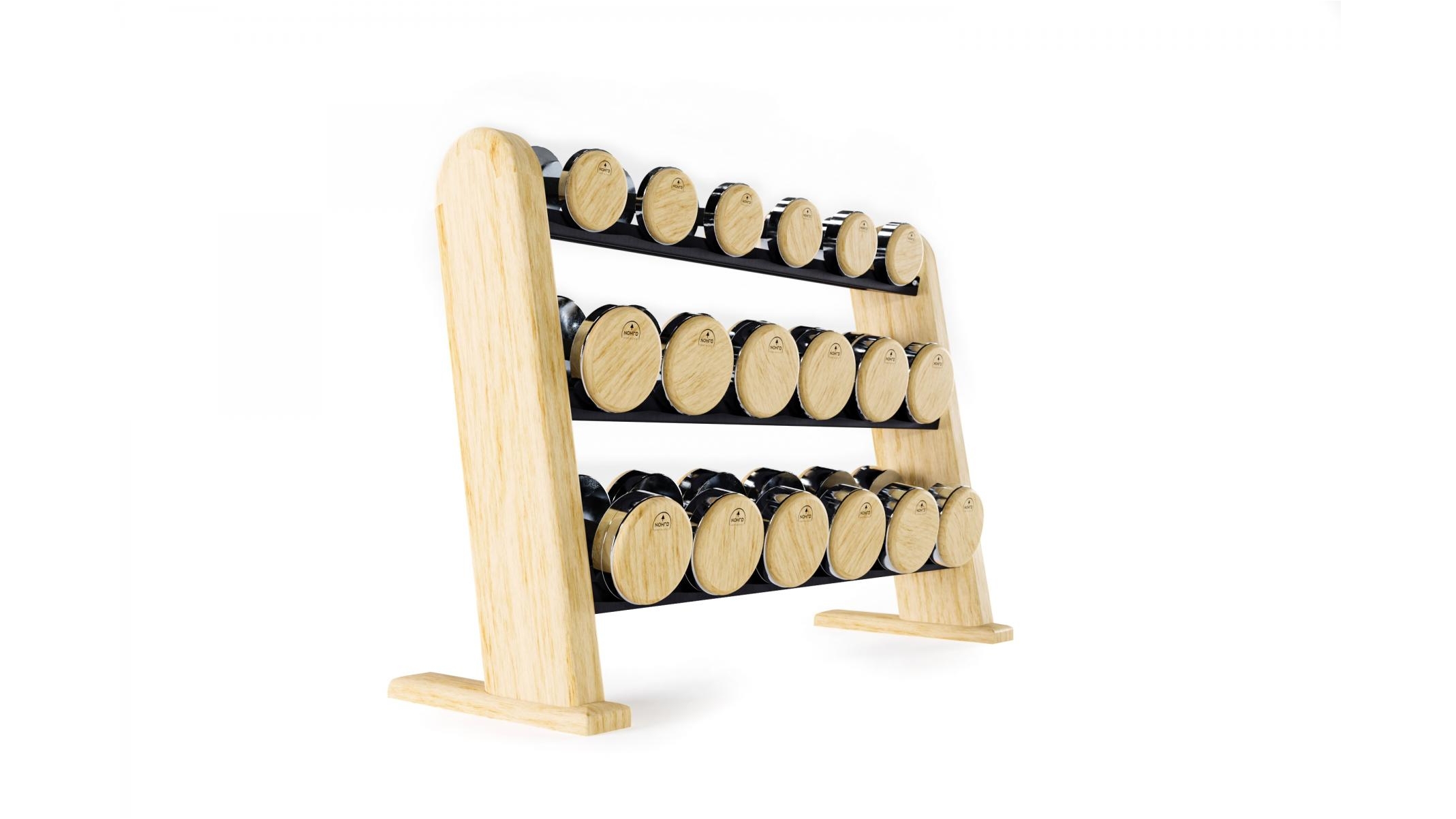 Nohrd Dumbbell Set with Stand - Oak