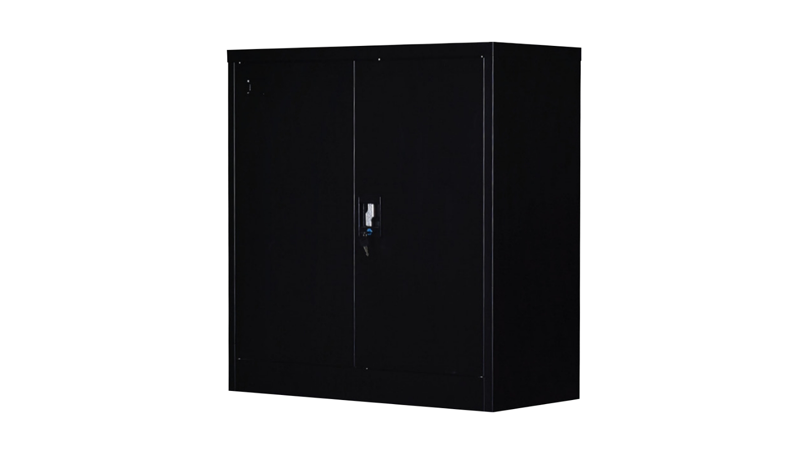 Serrano Two-Door Shelf Storage Locker Cabinet - Black