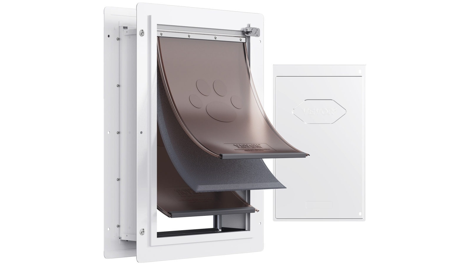 Vevor Pet Door for Wall with Lock and 3 Magnetic Flap System Metal Frame - Medium