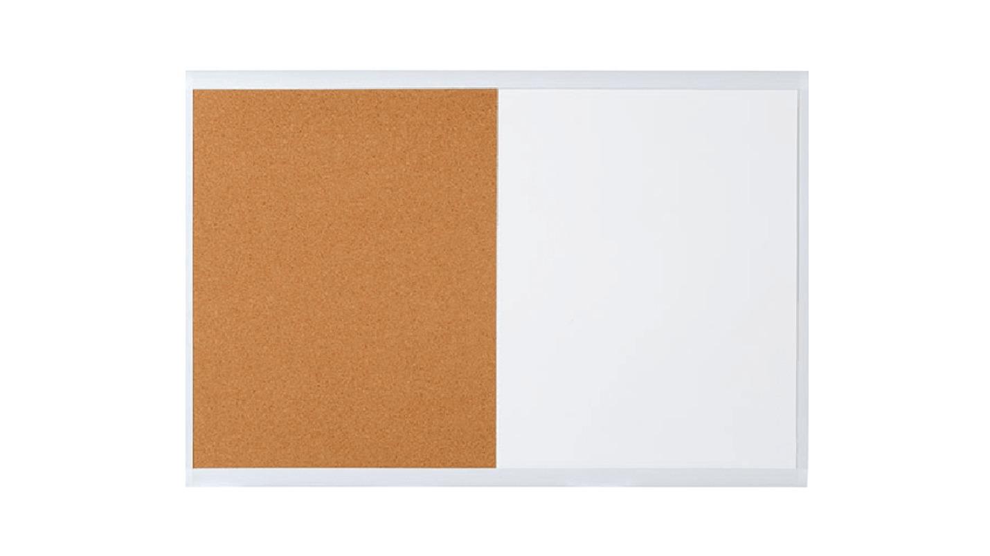 Quartet Basics White Frame Combination Cork Whiteboard - 60 x 90cm