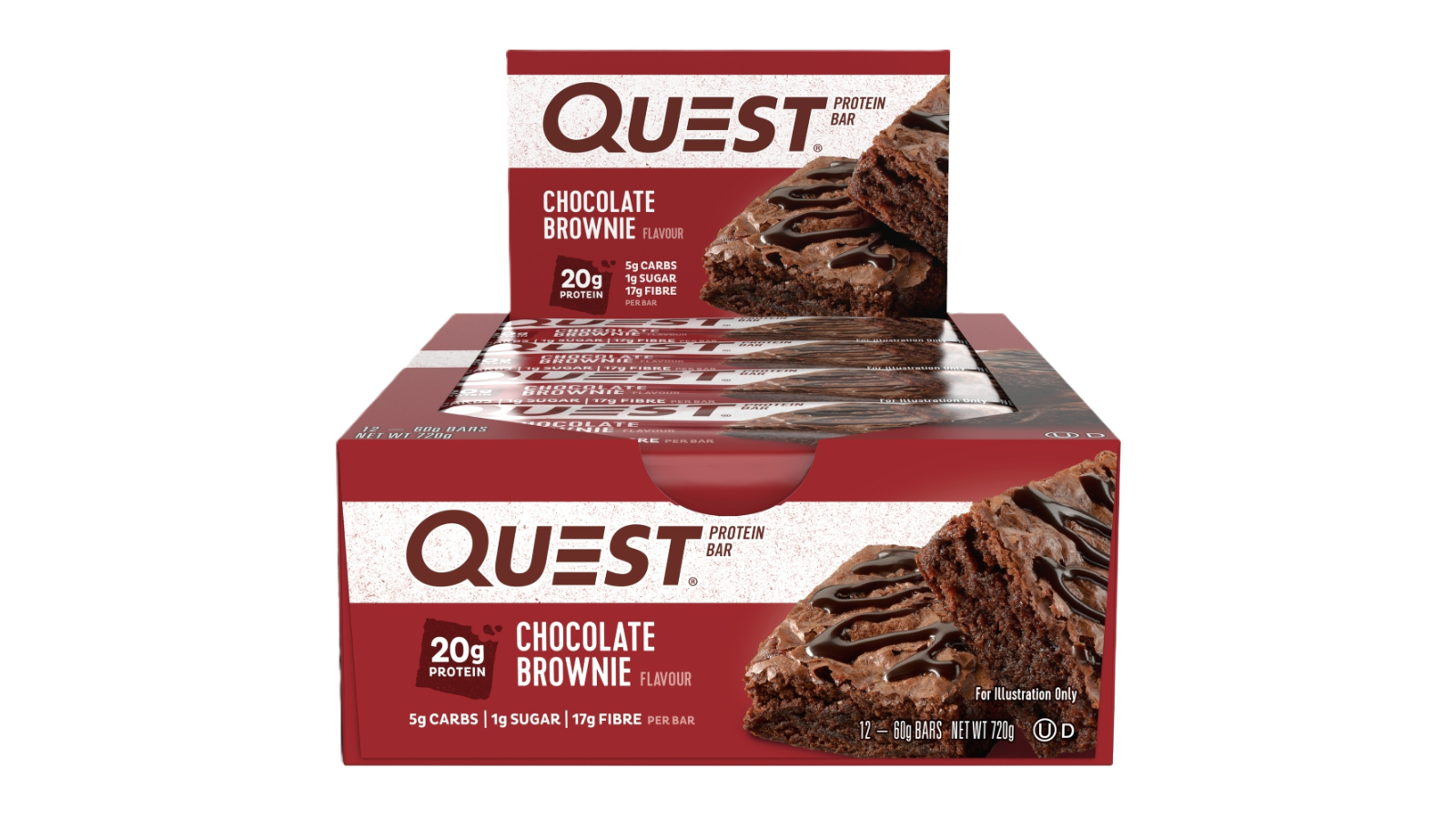 Quest 60g Chocolate Brownie Protein Bar - Pack of 12 | Harvey Norman