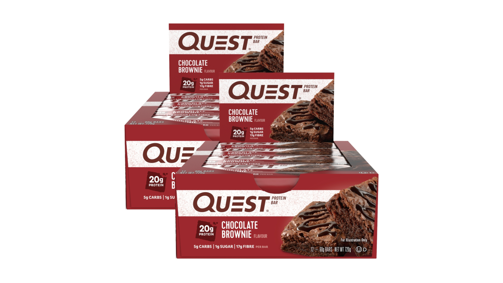 Quest 2 Piece 60g Chocolate Brownie Protein Bar - Pack of 12 | Harvey ...