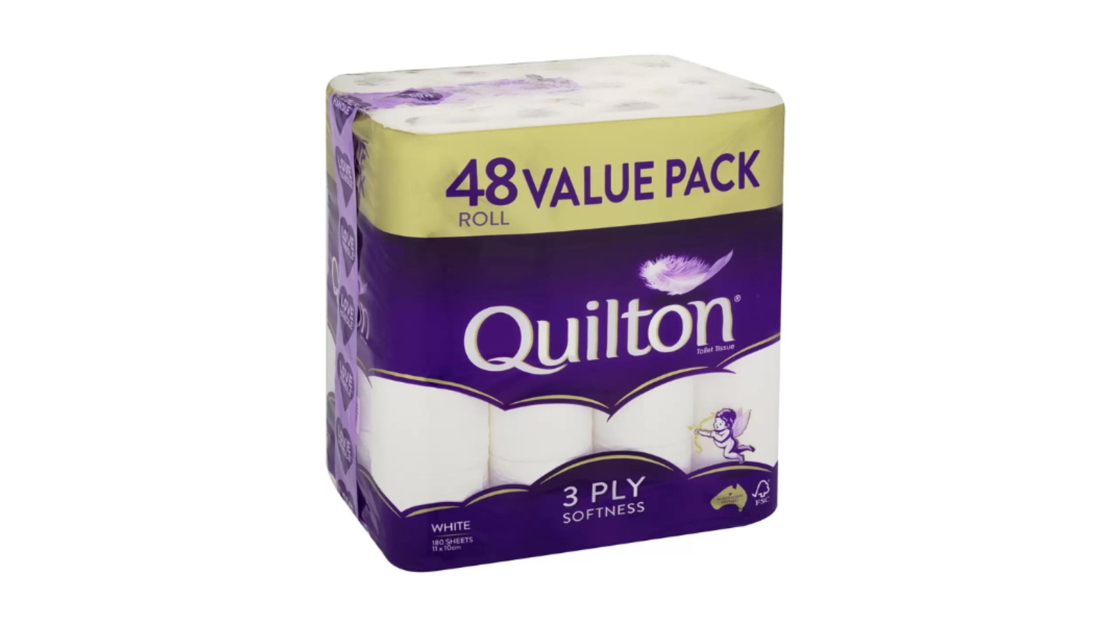Quilton Pack of 48 Roll 3-Ply Toilet Tissue Paper - 180 Sheet