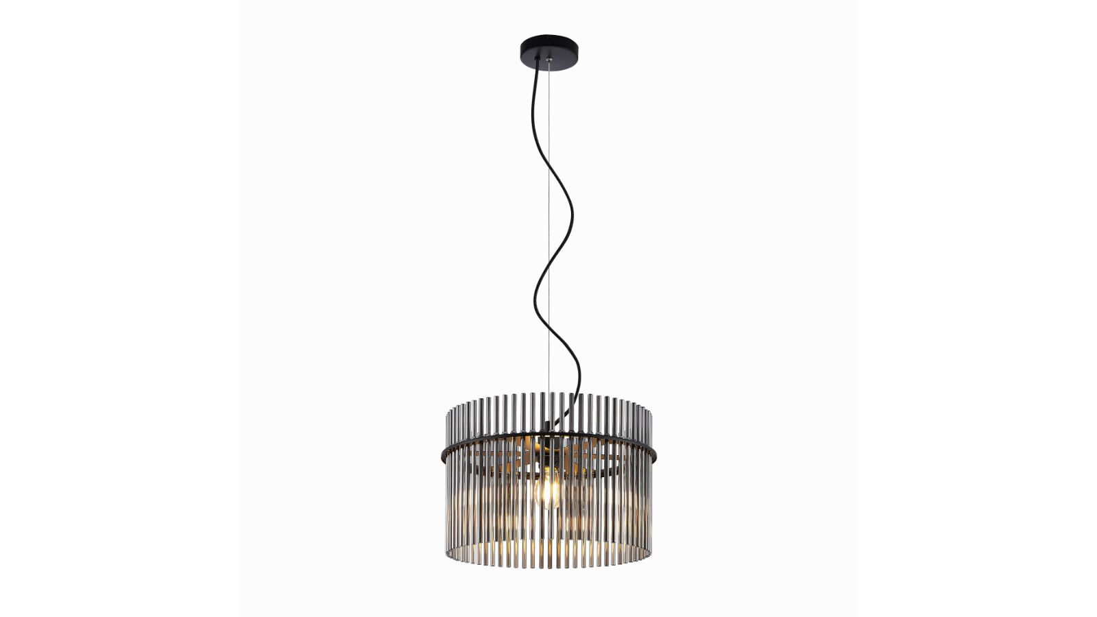 Pretty & Practical Lumoville Matte Black/Smoke Finish Pendant Light with 2metre Cord