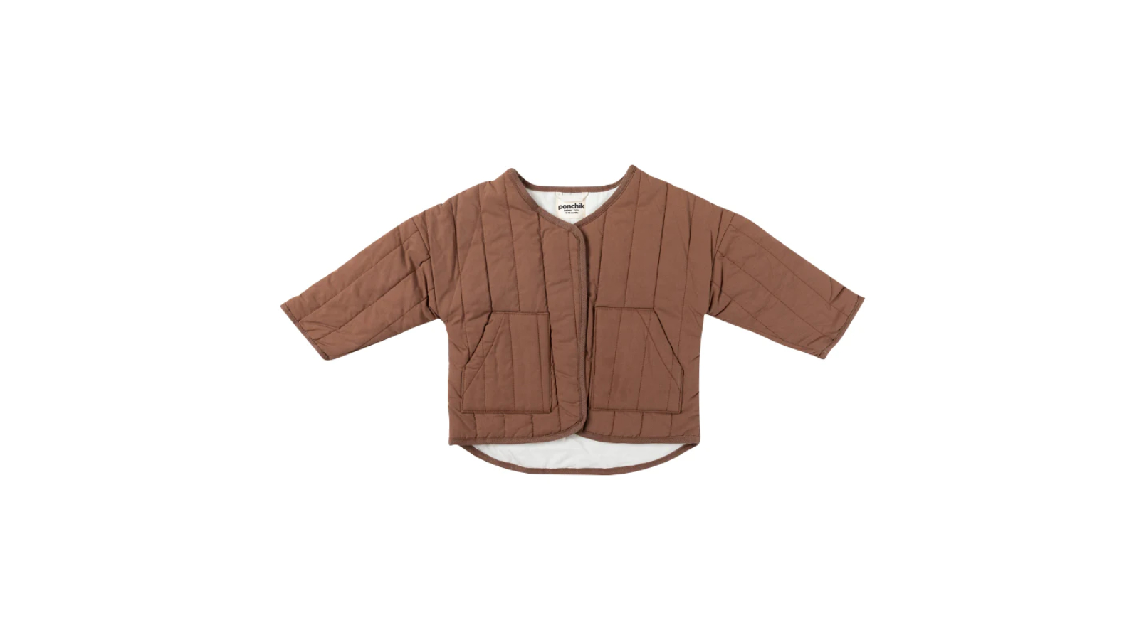 Ponchik Cinnamon/Stone Cotton Quilt Coat/Jacket