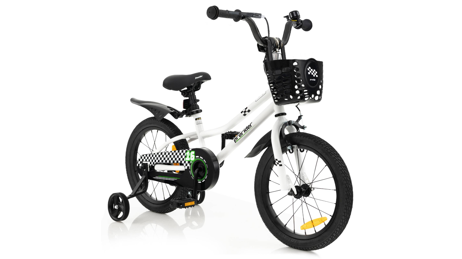 Costway Boys Bike with Training Wheels Basket and Adjustable Handlebar/Seat - 40cm 