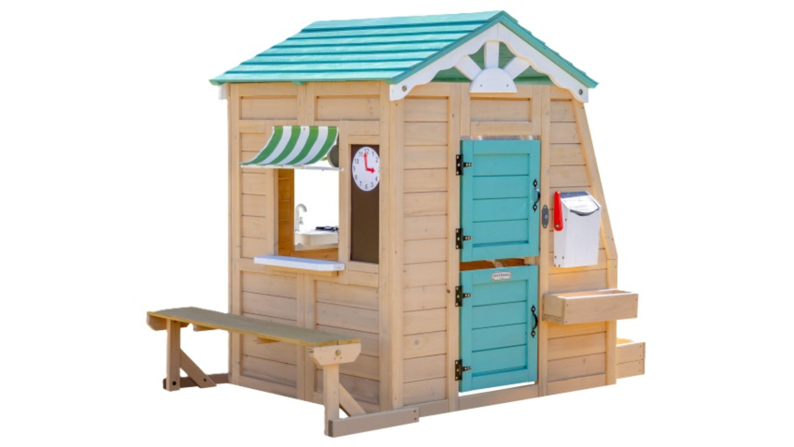 Teamson Kids Gardenia Wooden Playhouse - Tan/Green