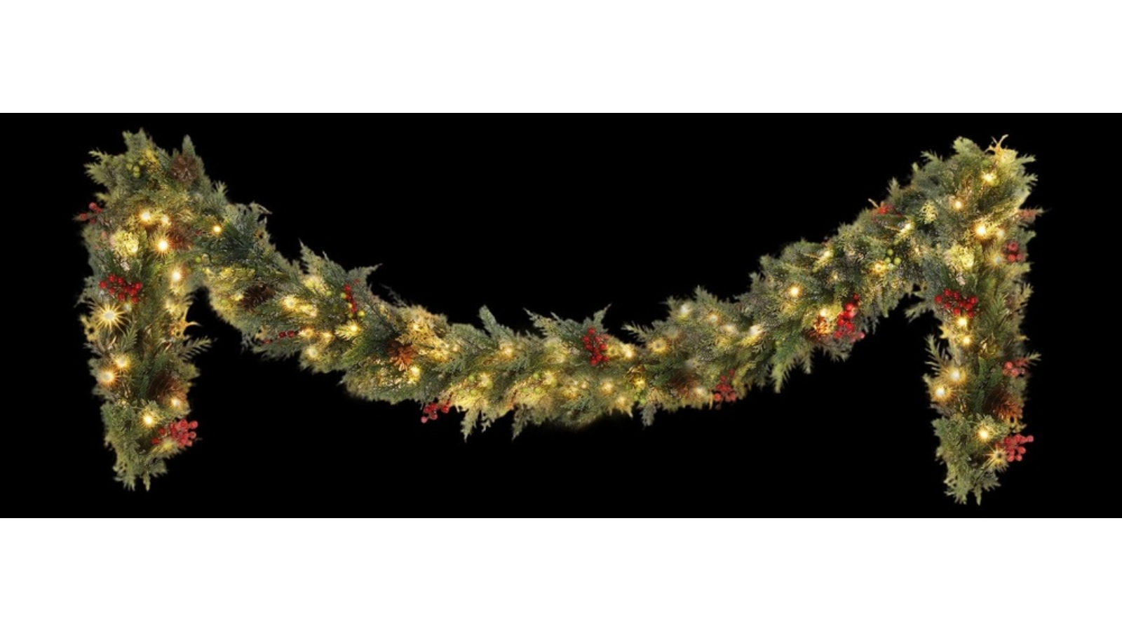 Jingle Jollys 3metre Christmas Garland Pre-lit LED Light with Pine Cones - Greenc
