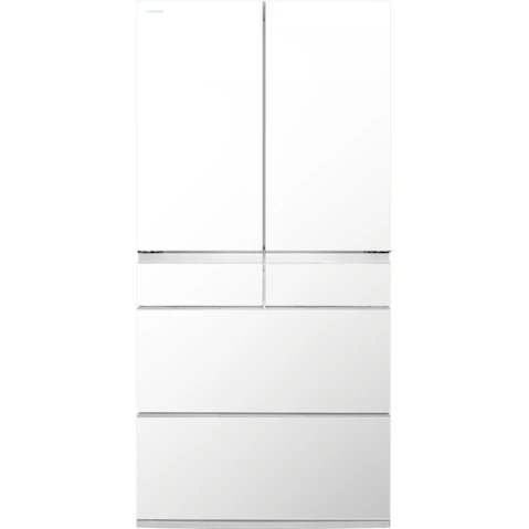 Hitachi 670L Aero-Care Multi-Drawer French Door Fridge - Crystal White
