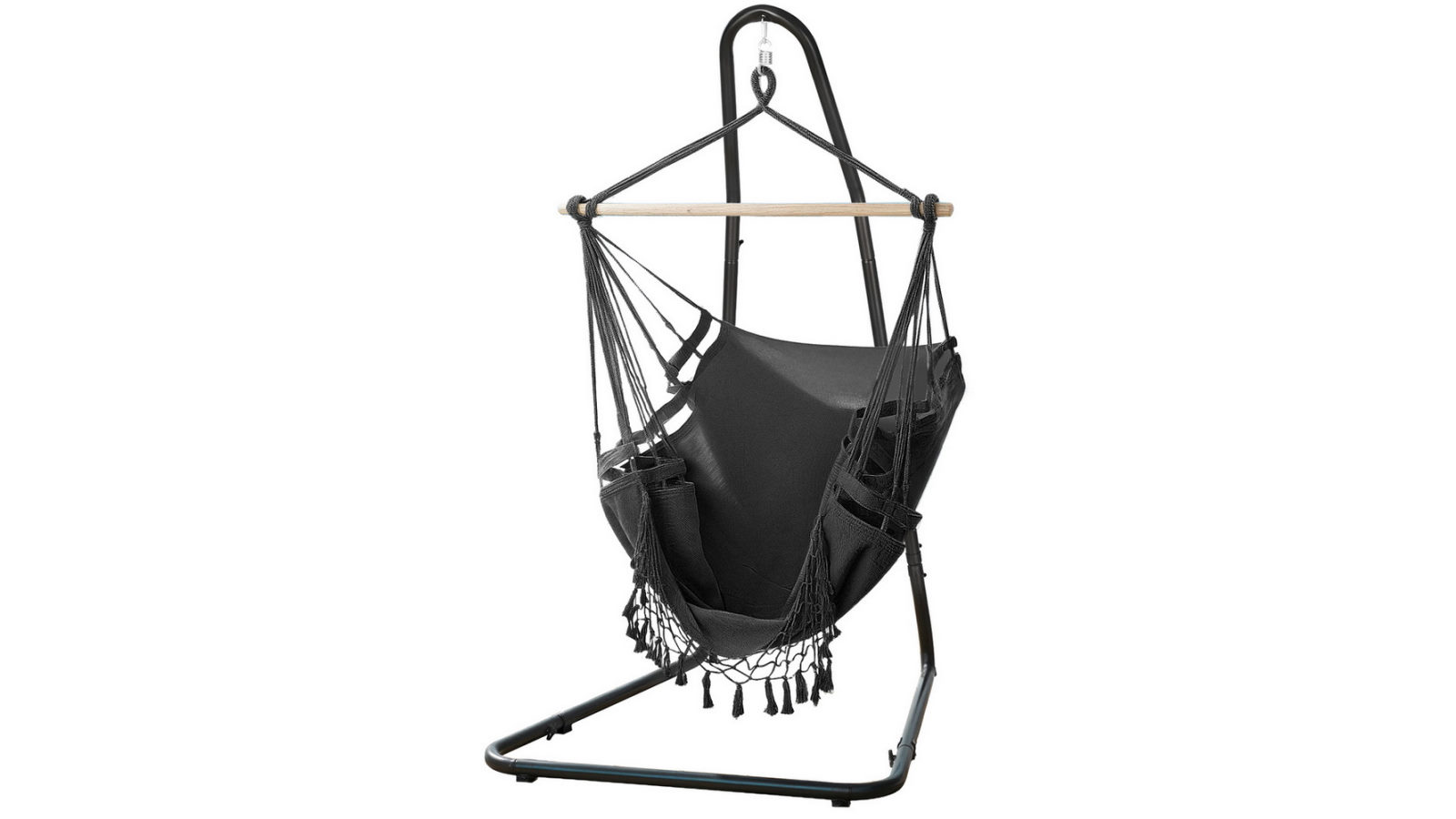 Gardeon Hammock Hanging Chair Tassel with Steel Stand