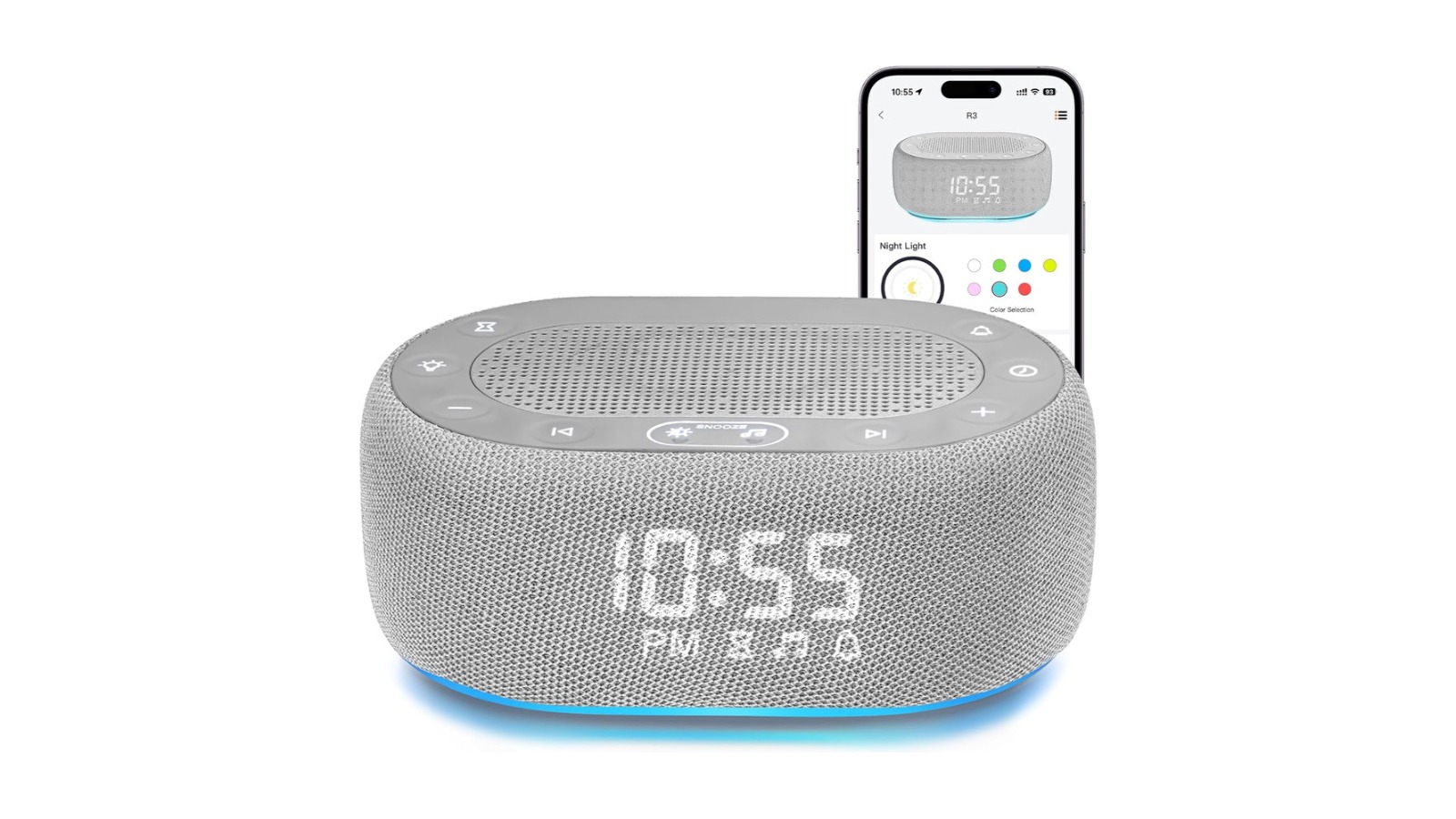 1Mii R3 Portable White Noise Sound Machine with Alarm Clock