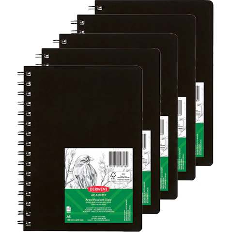 Derwent 5 Piece Academy Spiral Artist Visual Art Diary Book