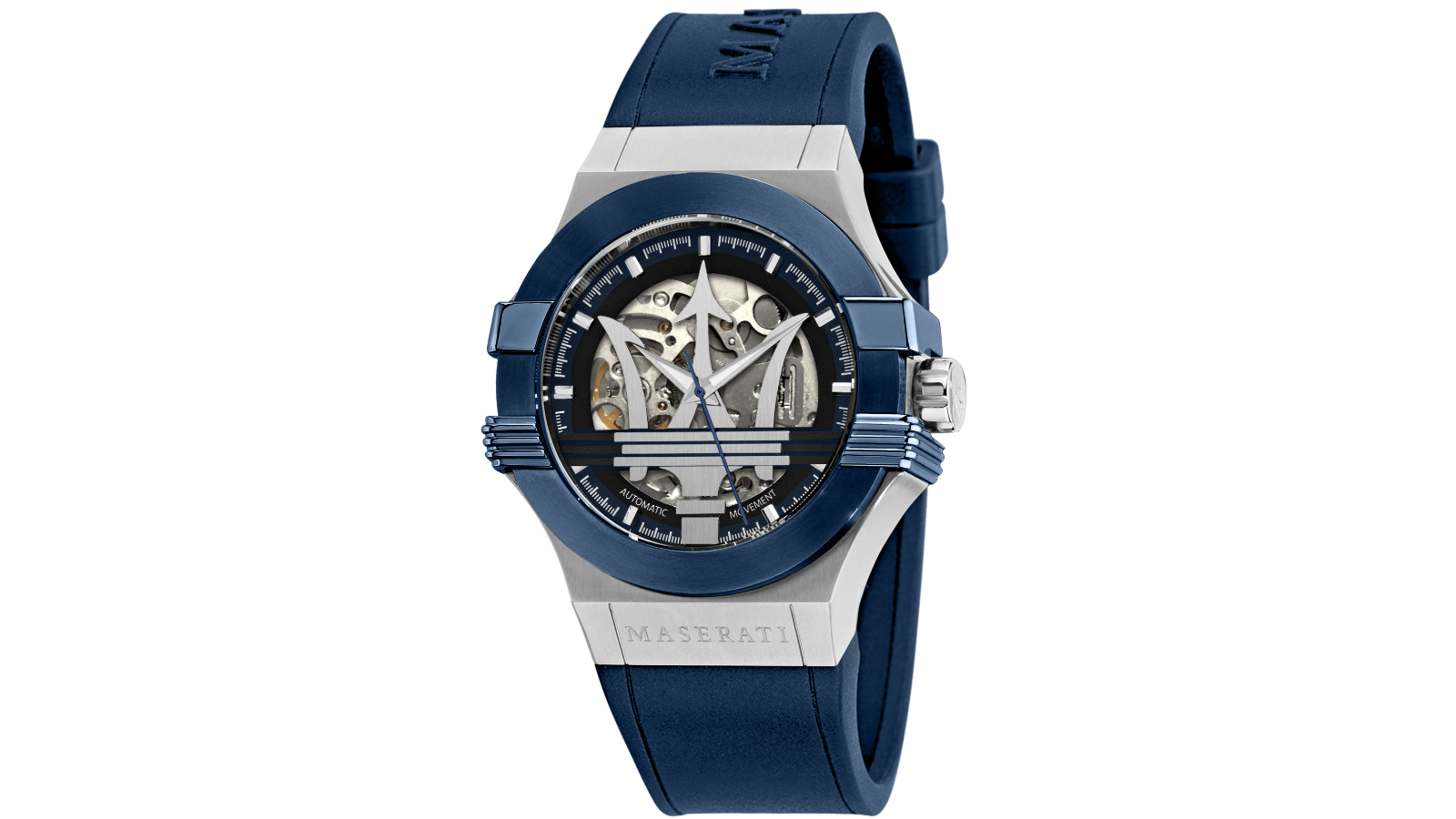 Maserati Potenza 42mm Rose Gold & Blue Dial Blue Leather Strap Watch For Men - R8851108027
