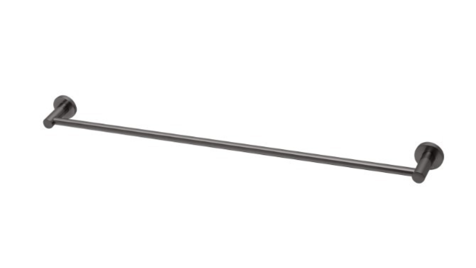 Phoenix 800mm Radii Single Towel Rail Round Plate - Brushed Carbon