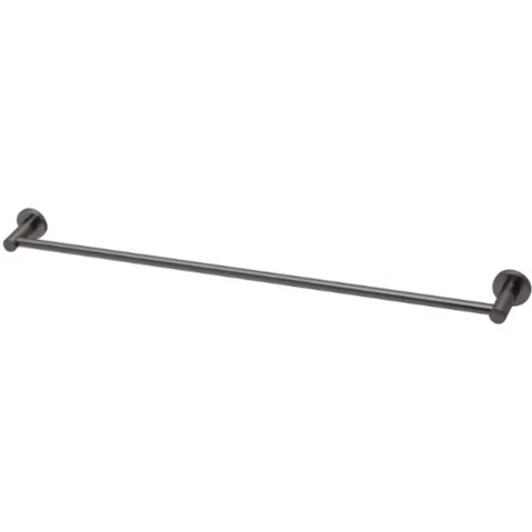 Phoenix 800mm Radii Single Towel Rail Round Plate - Brushed Carbon