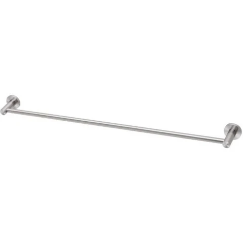 Phoenix 800mm Radii Single Towel Rail Round Plate - Stainless Steel