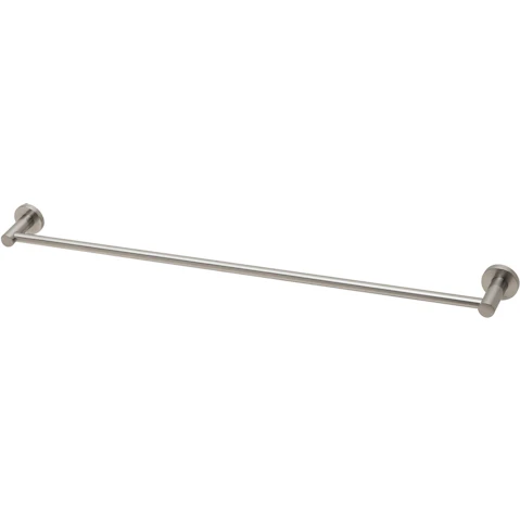 Phoenix Radii 800mm Round Plate Single Towel Rail - Brushed Nickel