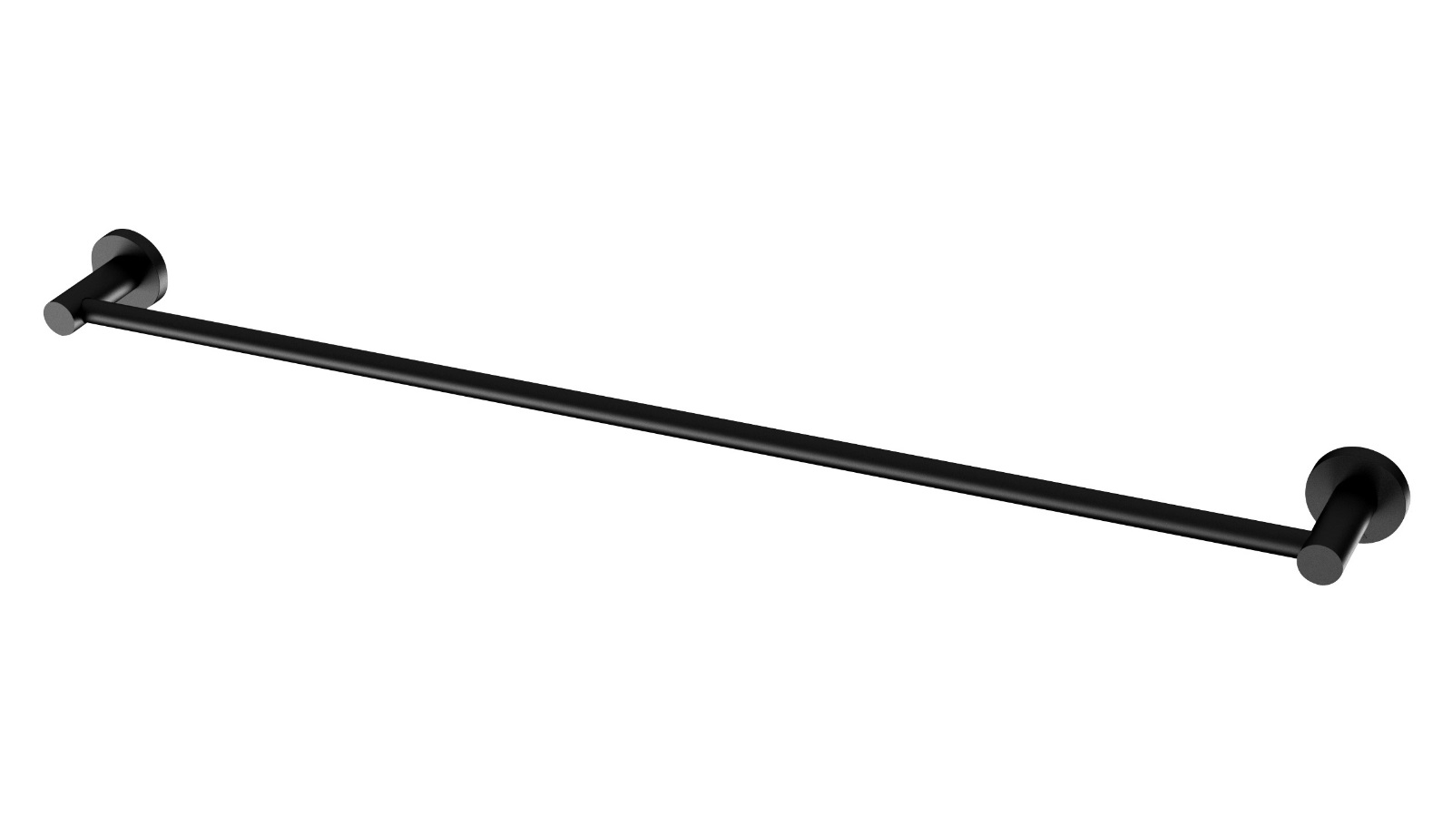 Phoenix Radii 800mm Round Plate Single Towel Rail - Matte Black