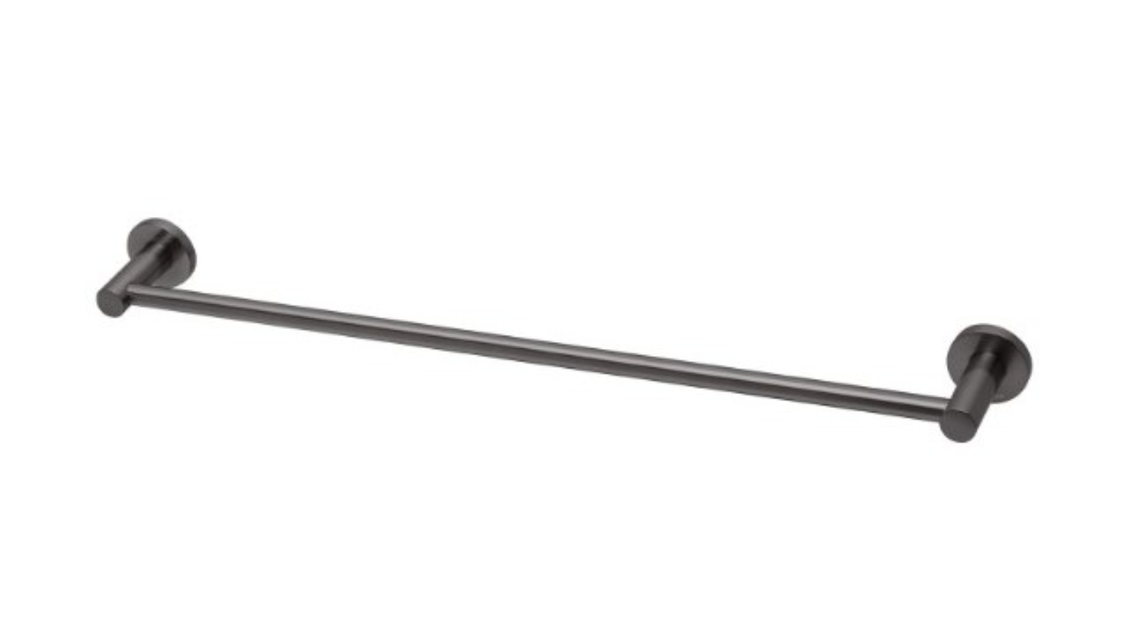 Phoenix 600mm Radii Single Towel Rail Round Plate - Brushed Carbon