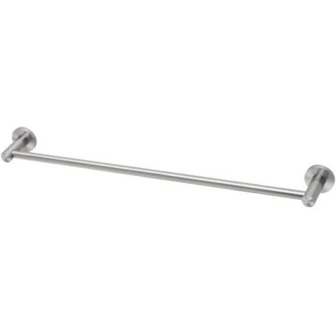 Phoenix 600mm Radii Single Towel Rail Round Plate - Stainless Steel