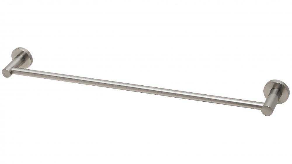 Phoenix Radii 600mm Round Plate Single Towel Rail - Brushed Nickel