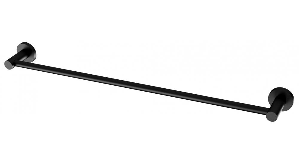 Phoenix Radii 600mm Round Plate Single Towel Rail - Matte Black