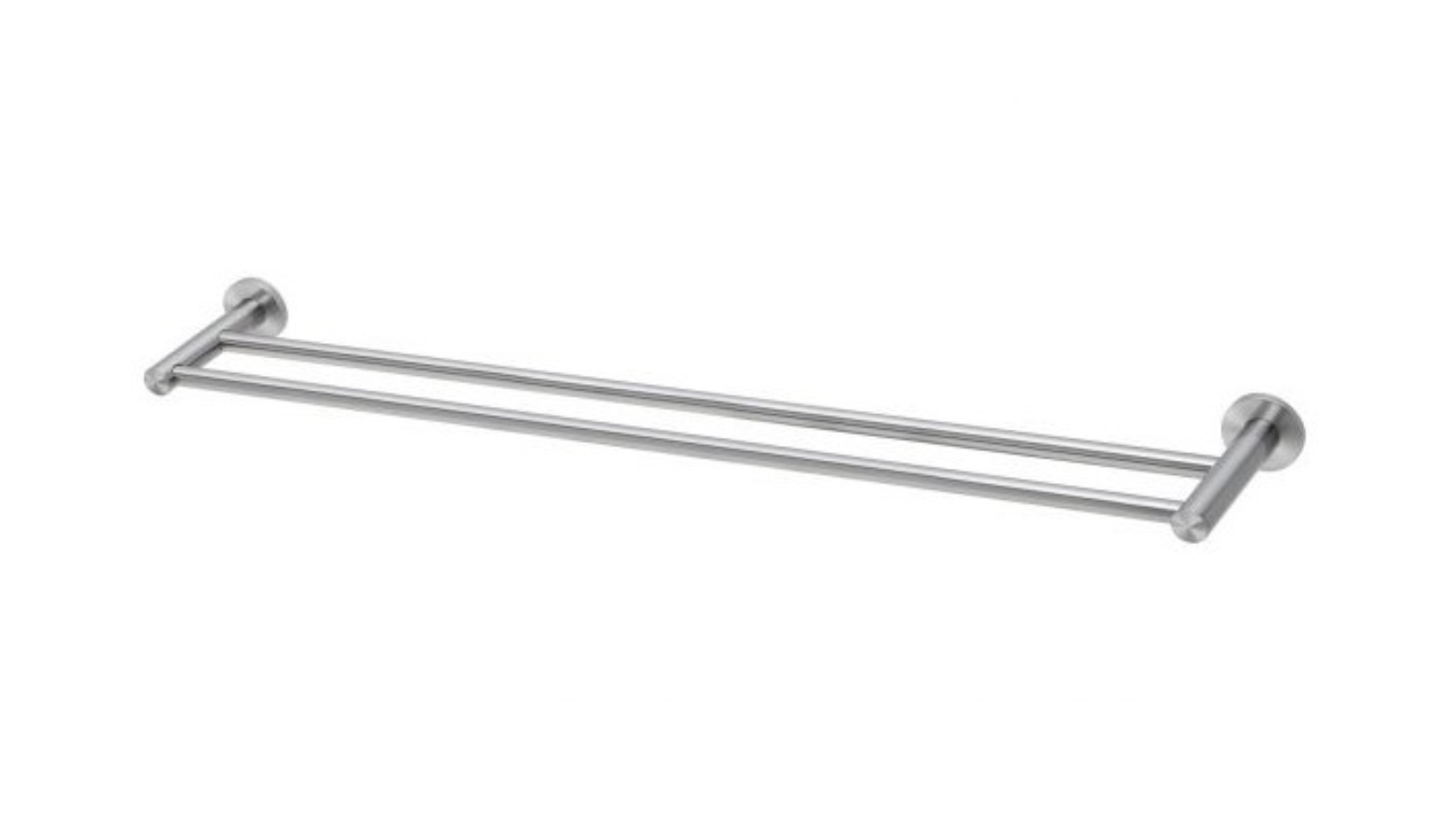 Phoenix 800mm Radii Double Towel Rail Round Plate - Stainless Steel