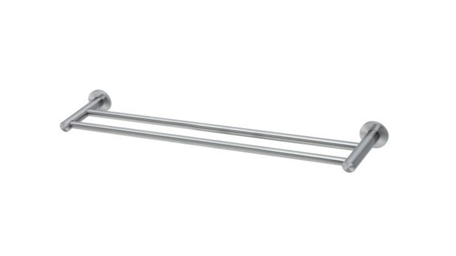 Phoenix 600mm Radii Double Towel Rail Round Plate - Stainless Steel