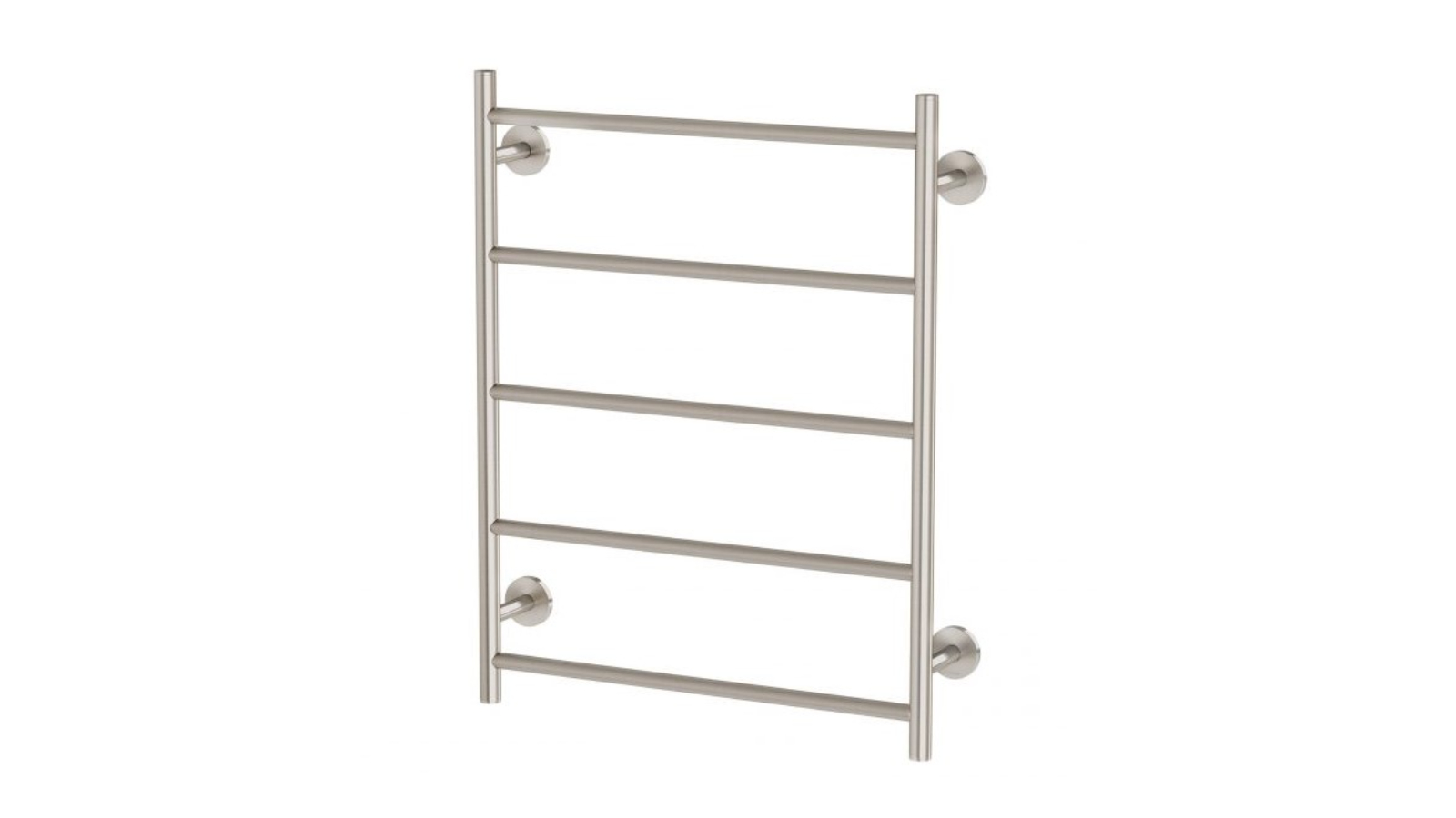 Phoenix Radii Heated Towel Ladder Round Plate - Brushed Nickel