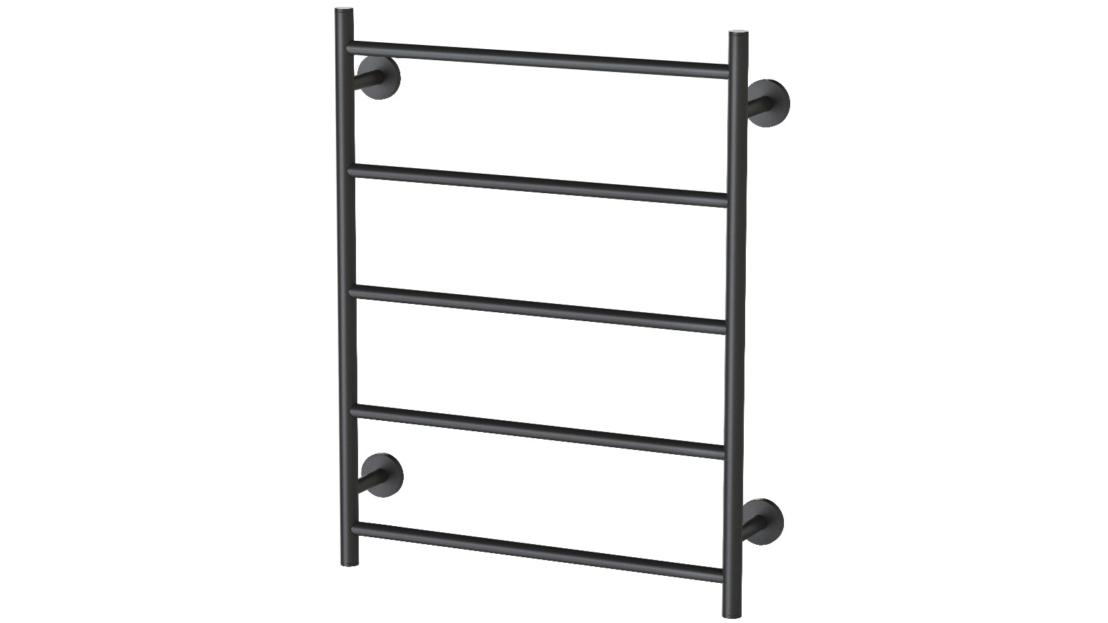 Phoenix Radii Round Plate 550x740mm Towel Ladder - Matte Black