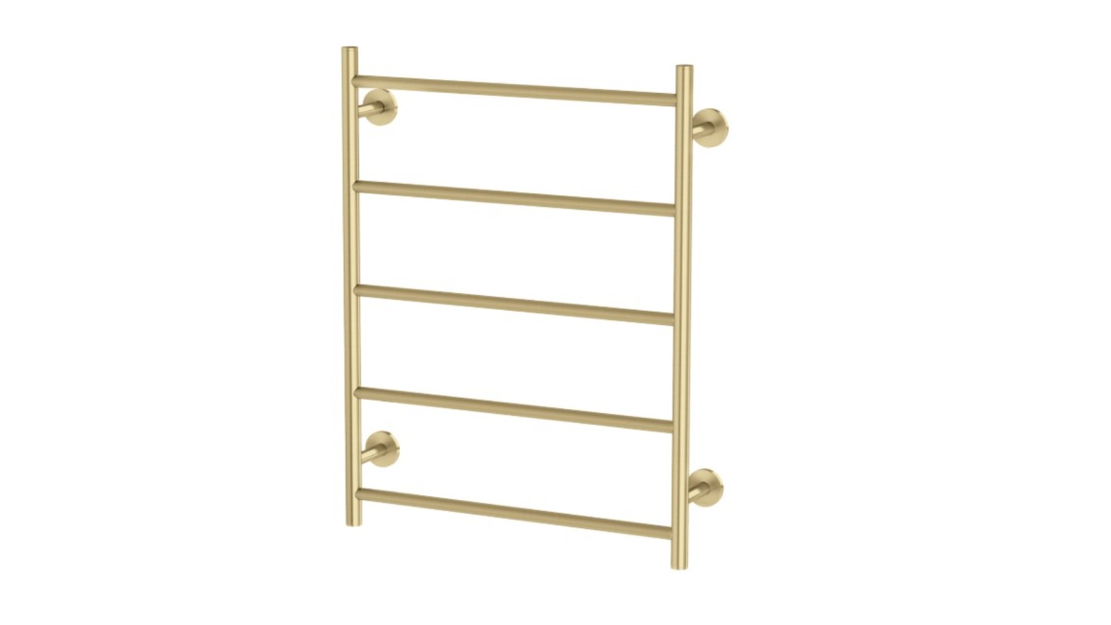 Phoenix Radii 550 x 740mm Heated Towel Ladder Round Plate - Brushed Gold