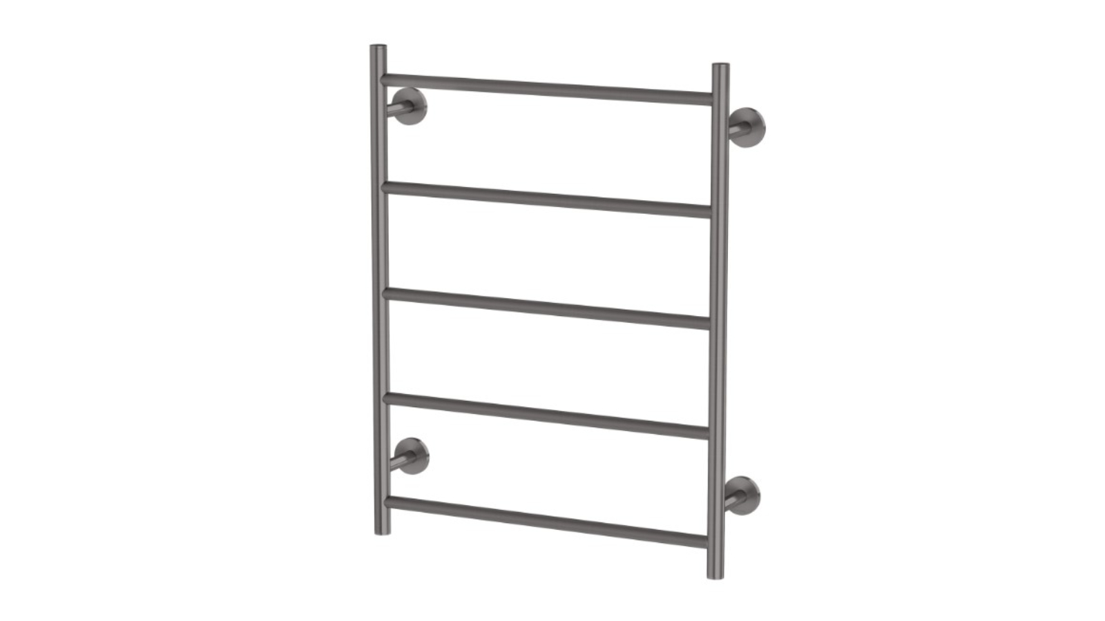 Phoenix Radii Heated Towel Ladder Round Plate - Brushed Carbon