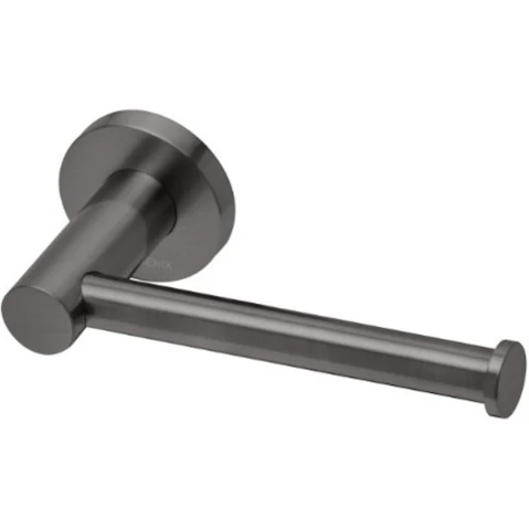 Phoenix Radii Toilet Roll Holder Round Plate - Brushed Carbon