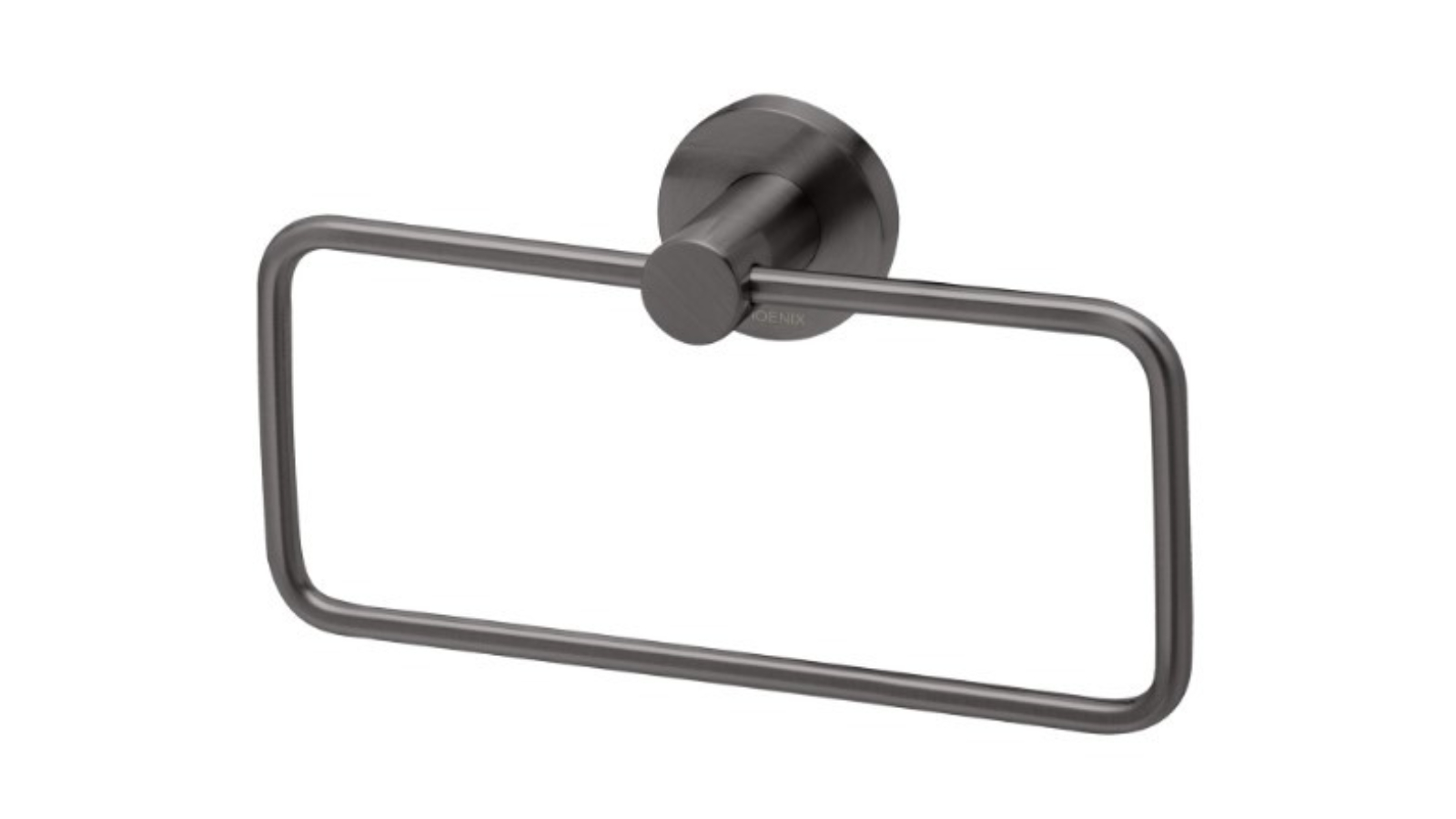 Phoenix Radii Hand Towel Holder Round Plate - Brushed Carbon 