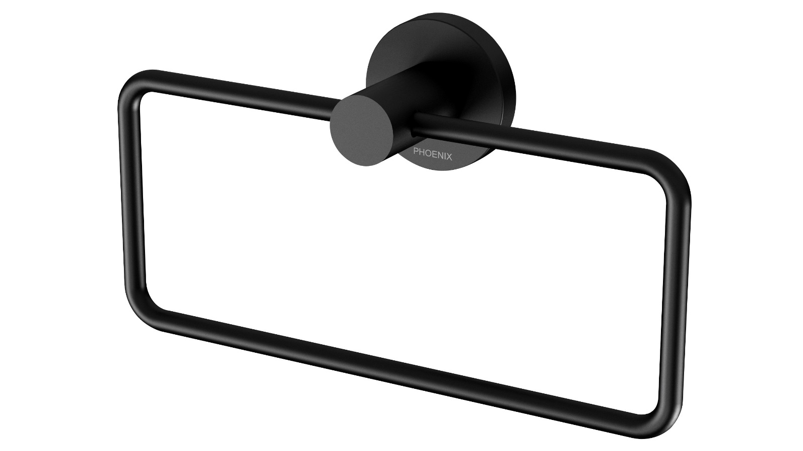 Phoenix Radii Round Plate Hand Towel Holder - Matte Black