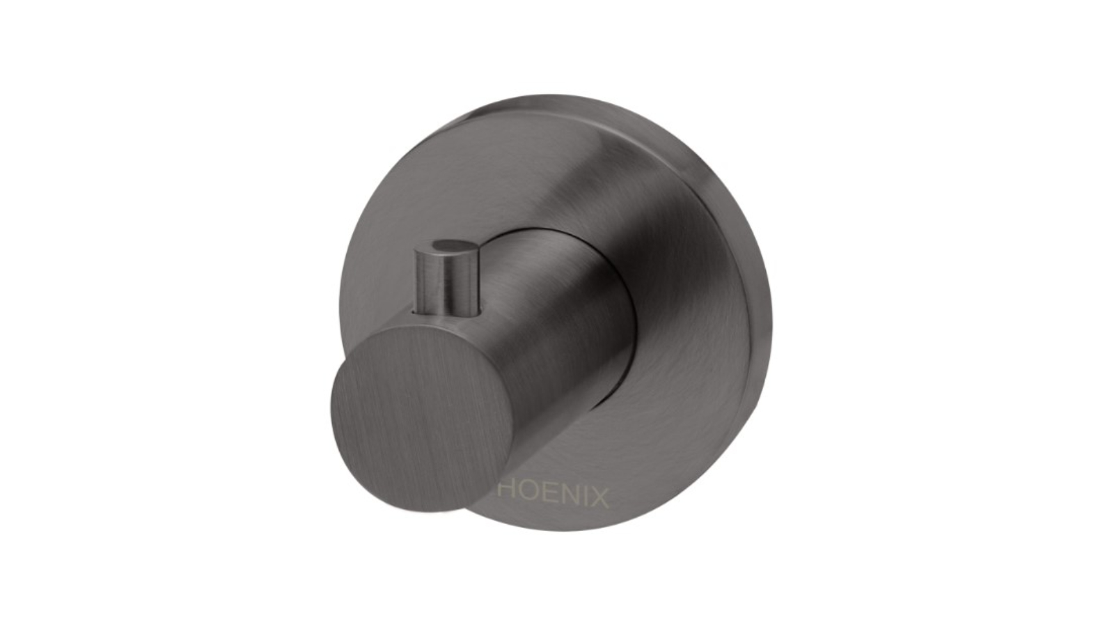 Phoenix Radii Robe Hook Round Plate - Brushed Carbon