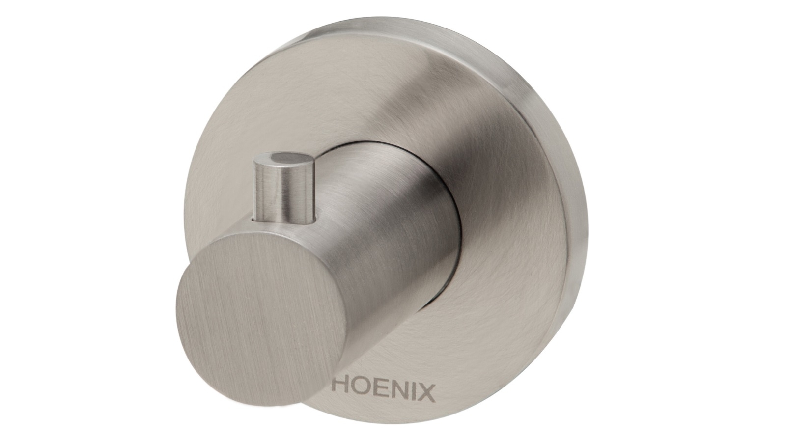 Phoenix Radii Round Plate Robe Hook - Brushed Nickel