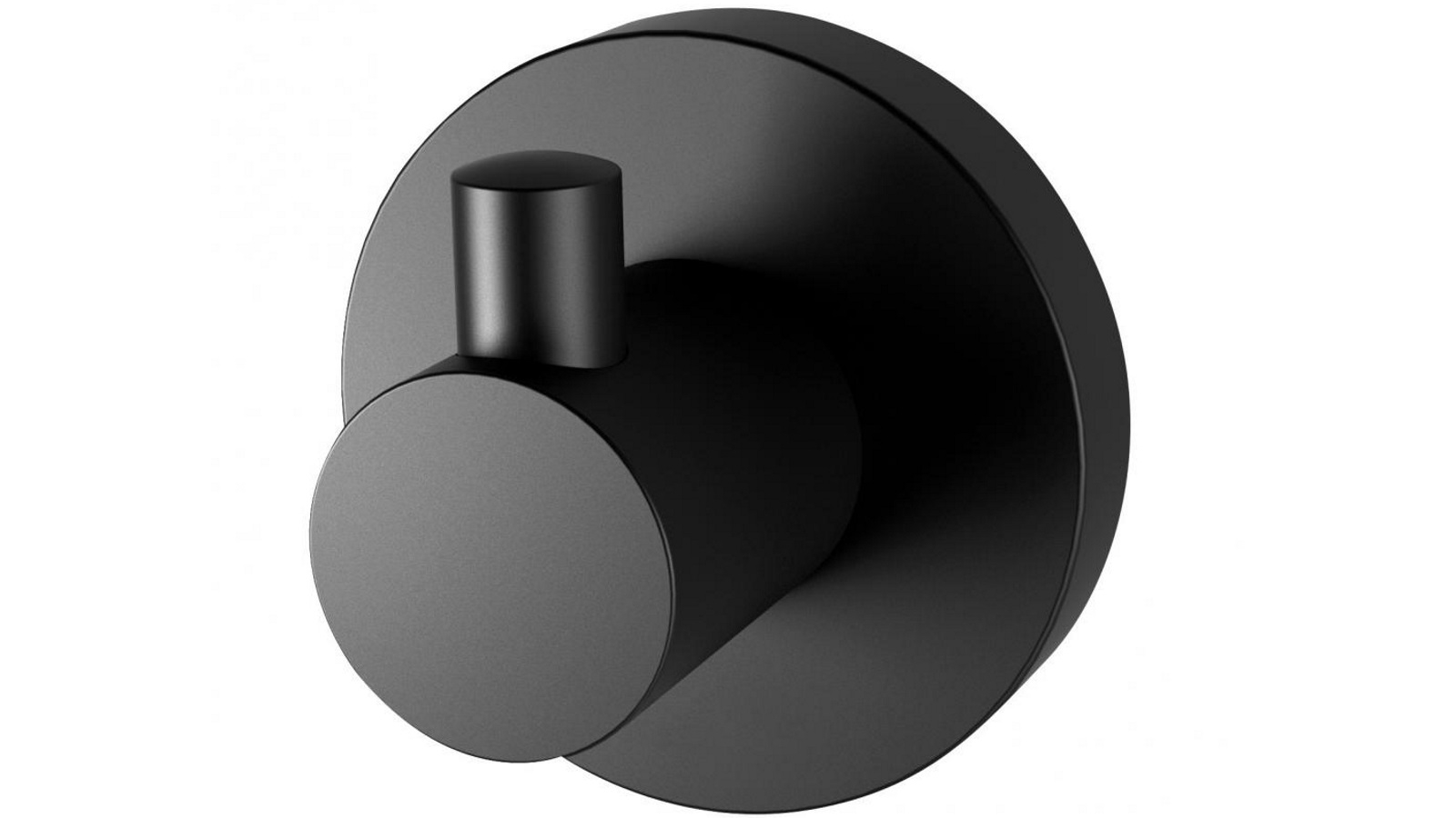 Phoenix Radii Round Plate Robe Hook - Matte Black