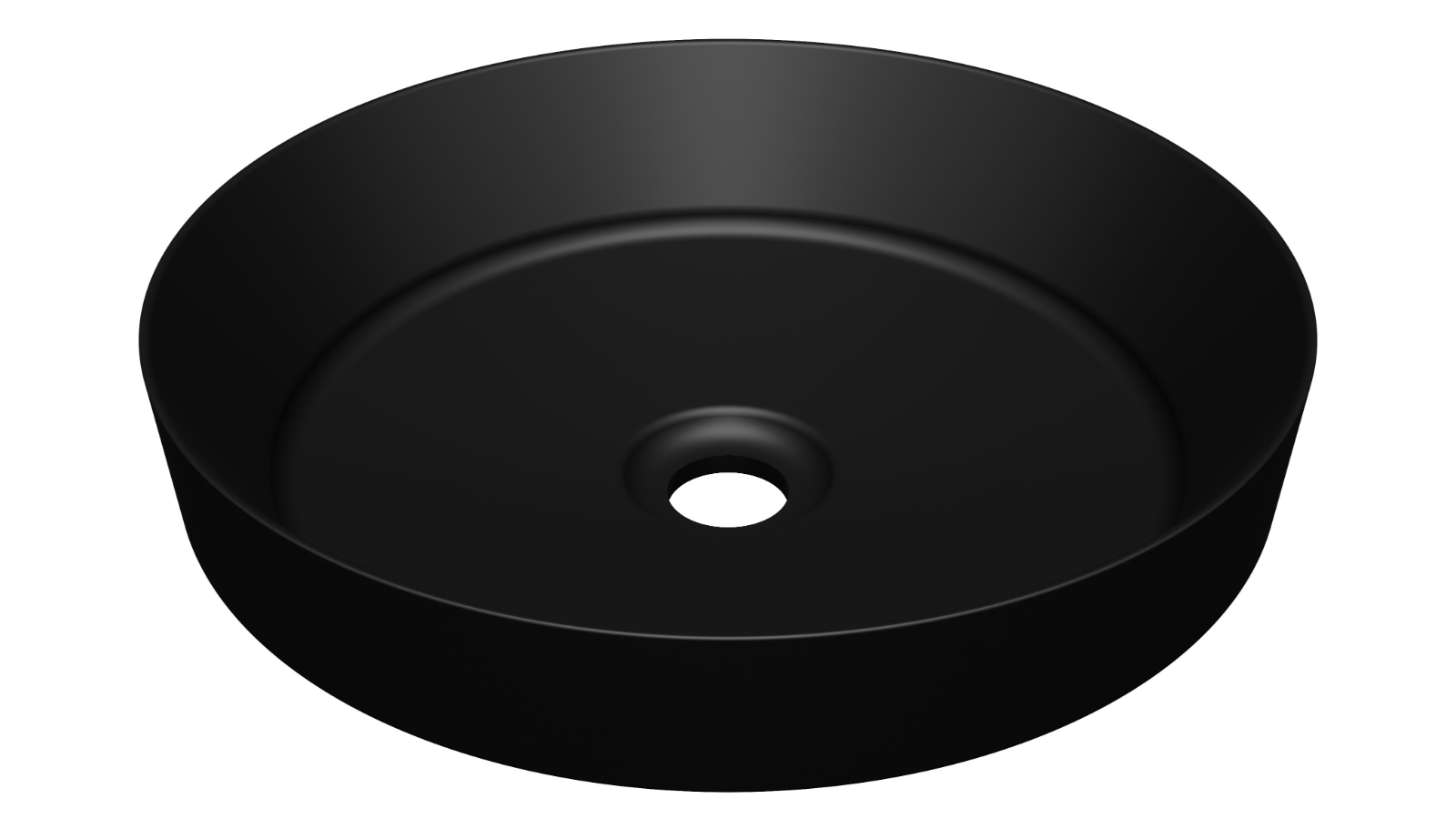 Timberline Radius 400mm Inset Basin - Matte Black